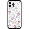 Wildflower Cases - Lovey Dovey Case, Compatible with Apple iPhone 15 Pro Max | Pink, White, Floral, Doves, Trendy, Cute - Protective Black Bumper, 4ft Drop Test Certified, Women Owned Small Business