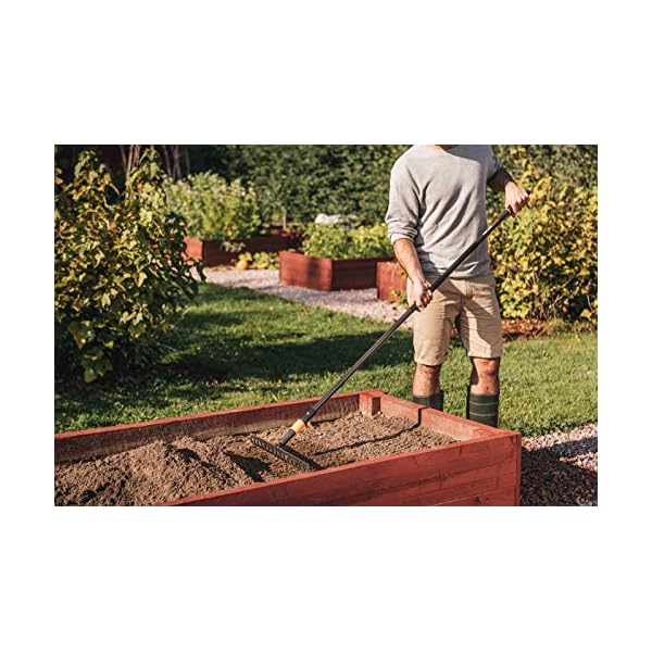 Fiskars Rechen mit 16 Zinken, Werkzeugkopf, Breite: 40 cm, Gehärtete Stahlzinken, Schwarz/Orange, QuikFit, 1000654 – Bild 6