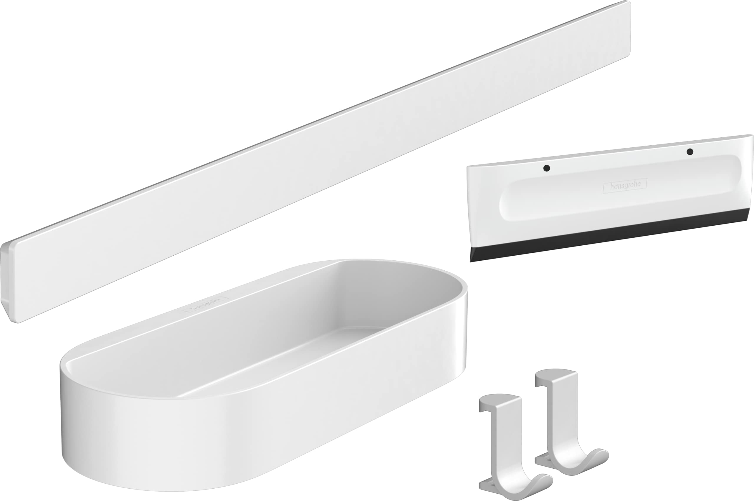 Hansgrohe WallStoris Shower Bundle, Bathroom Storage, Accessories Set, no Drilling, Matt White, 27967700