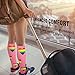 NEWZILL Medical Compression Socks for Women and Men Circulation 20-30 mmHg Best Compression Stockings for Running Athletic Travel Flight Nurses Pink Heart