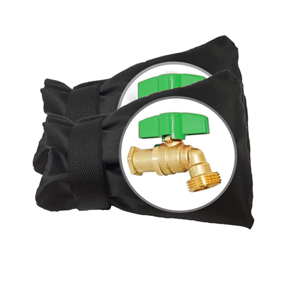 Outside Tap Covers for Winter, 2pcs Universal Outdoor Faucet Insulated Protector 14 x 20cm Thickened Garden Tap Jacket from Freezing Bursting (Black)