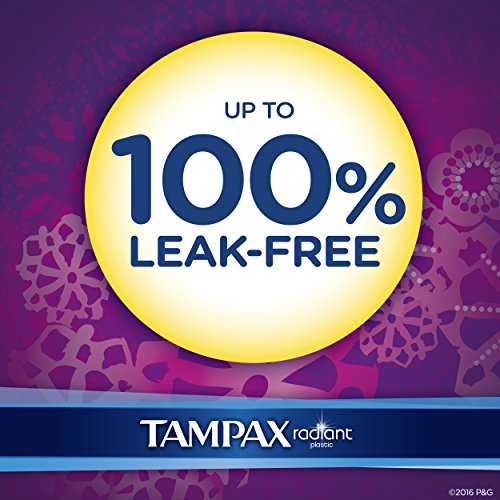 Tampax Radiant Plastic Tampons, Super Absorbency, Unscented, 32 Count - Pack of 6 (192 Total Count)