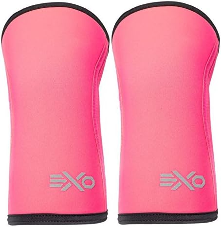 EXO Knee Sleeves Designed with Triple-Reinforcement and Anti-Microbial Neoprene, Sold as 1 Pair (Neon Pink, M) …