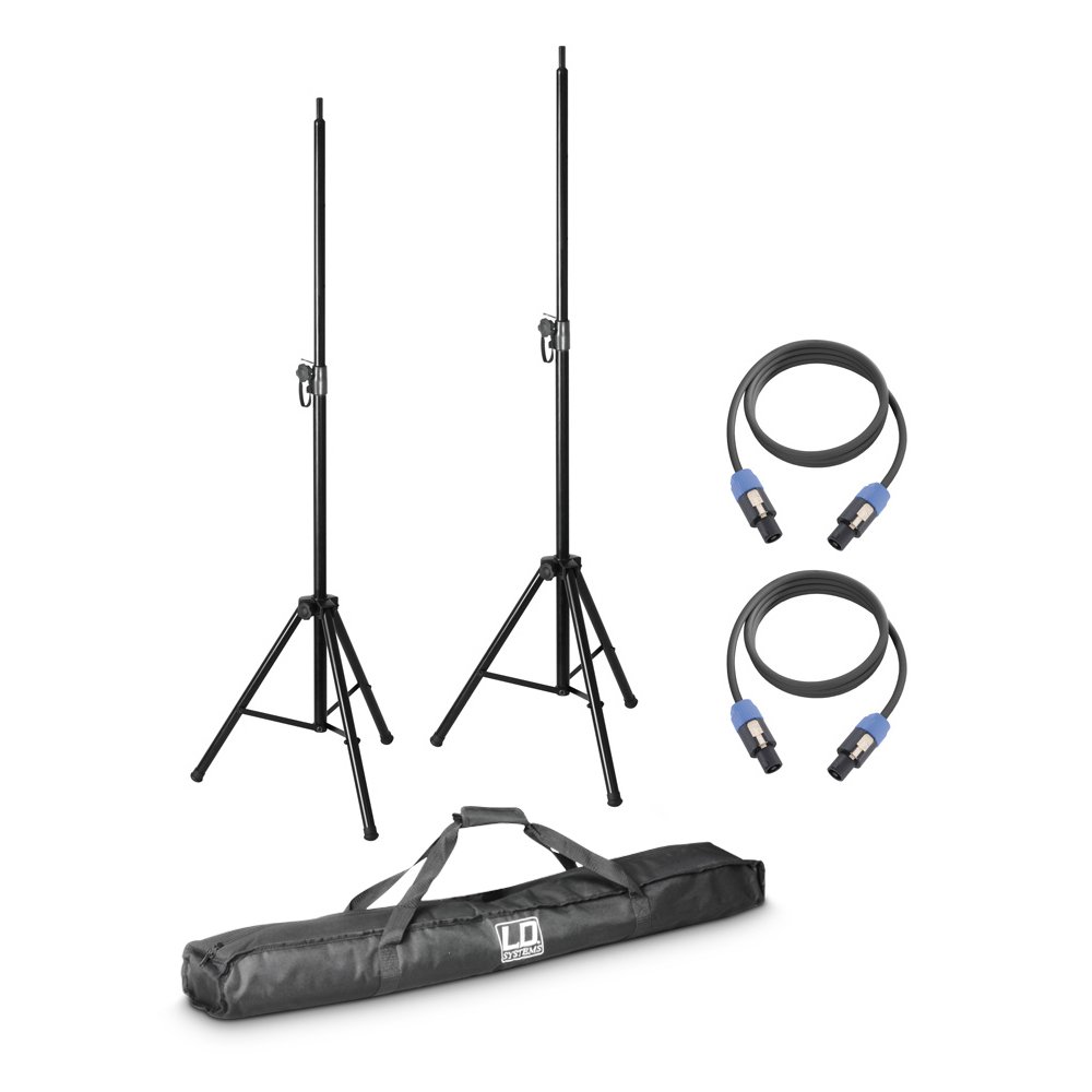 LD Systems DAVE 8 SET 2-2 x Speaker Stand with Transport Bag + 2 x Speaker Cable 5 m for DAVE 8 Systems