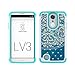 LG Aristo Case, LG Phoenix 3 Case, LG K8 2017 Case, LG Fortune Case, LG LV3 Case, MagicSky [Shock Absorption] Studded Rhinestone Bling Hybrid Dual Layer Protective Case Cover (Flower2)