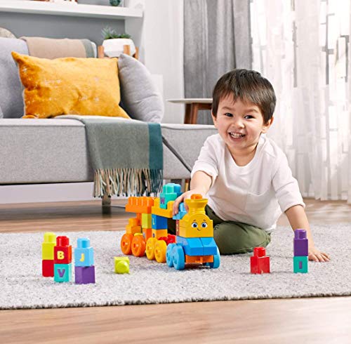 Mega Bloks ABC Musical Train Building Set, 50 pieces (Renewed)