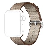 i-Liu Watch Band,38mm Woven Nylon Strap Replacement Nylon Band for Apple Watch Series 1 Series 2 (Coffee/Caramel)