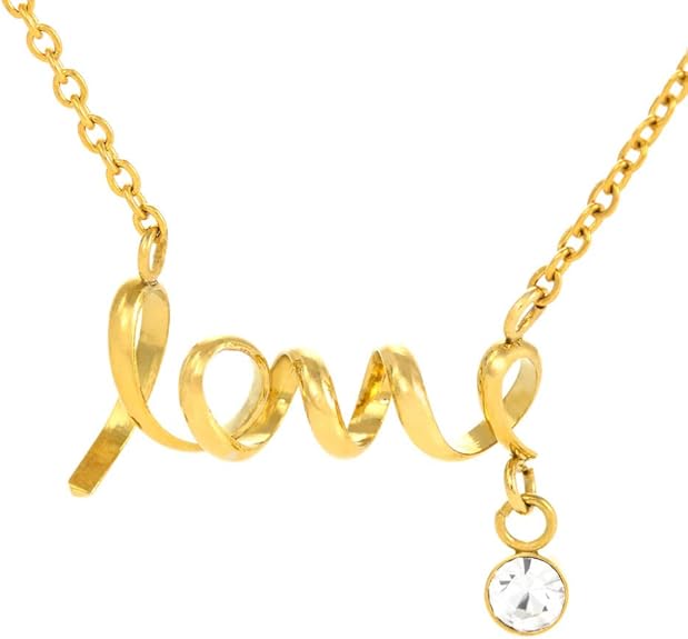 Presente para o dia das Mães - Colar Scripted Love por escrito em promoção (Finalizado em Ouro 18k) 