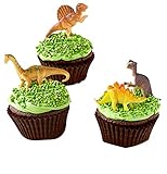 Mini Dinosaurs Toys Cupcake Toppers, Dinosaur Cake Decoration Figures For Dinosaur Theme Parties