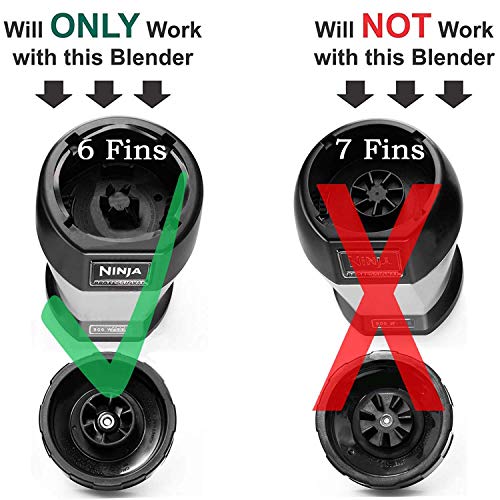 Nutri Ninja 6 Fins Extractor Blade Fits Nutri Ninja Blender Auto iQ BL450-70 BL451-70 BL454-70 BL455-70 BL482-70