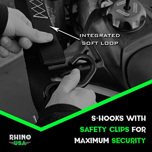Rhino USA Motorcycle Tie Down Straps (2 Pack) Lab Tested 3,328lb Break