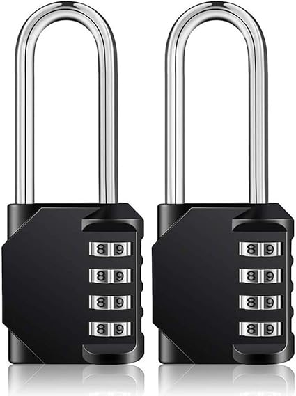 Amacoam Cadenas Code 4 Chiffres Exterieur Anti Rouille Cadenas A Combinaison Numerique Avec Manille Extra Longue Reinitialisable Etanche Cadenas Pour Pour Ecole Bureau Casier Gymnase 2 Pieces Amazon Fr Bricolage