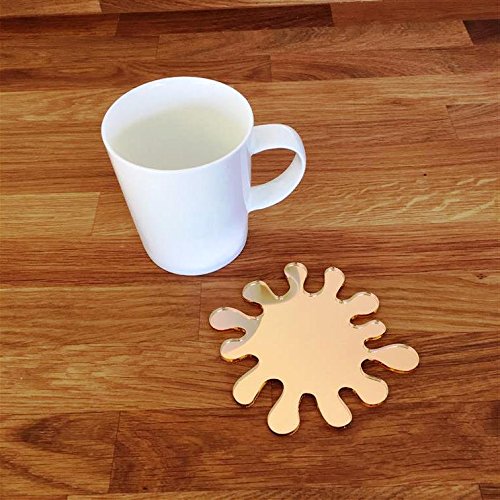 Super Cool Creations Coasters - Splash Shaped - Gold Mirror - 8 Set