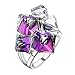 dnswez Statement Rings Multi -Color Change Crystal Ring 3D Birthstone Colorful 18k Gold Plated Cocktail Rings for Women