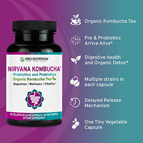 Trio Nutrition Nirvana Kombucha Prebiotics, Probiotics & Organic