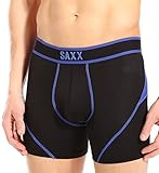 SAXX Underwear Co. Saxx Men's Kinetic Boxer Brief Black Cobalt Large Black/Cobalt