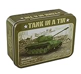WESTMINSTER INC. Battery Operated Tank in A Tin with 12 Green Army Men for Battle Play