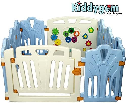 Kiddygem Puzzle and Beep Fun Baby 10 Panels Playpen, Blue