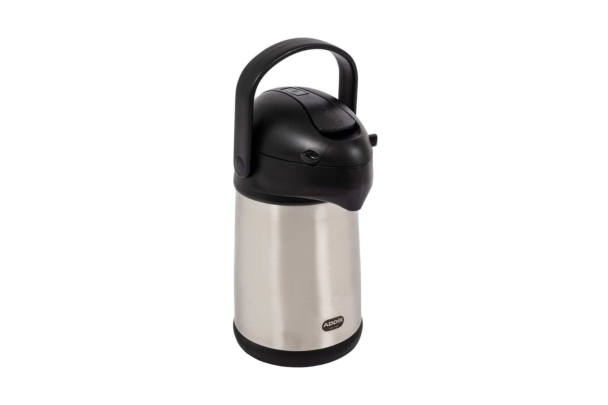 Addis Conference Pump Pot Catering Hotel Travel Dining Commercial Business Vacuum, 2 Litre, Stainless Steel/Black, Silver, 637201600