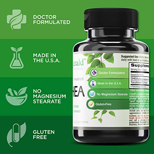 Emerald Labs DHEA 50mg Dietary Supplement with DHEA Dehydroepiandrosterone and Tocotriene