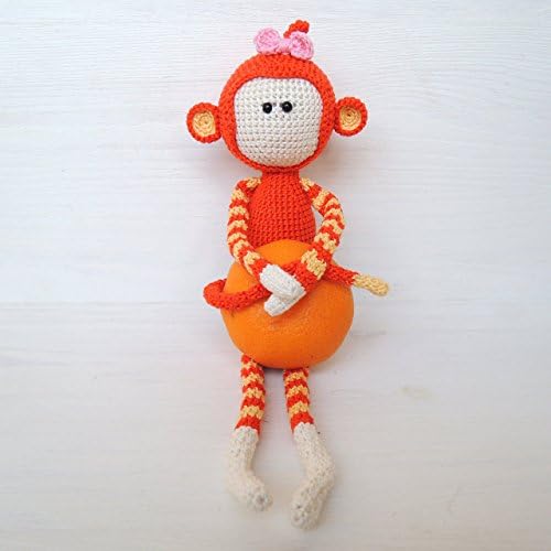 Amigurumi Monkey Girl, Personalized Art Doll, Soft Toy, Cotton Yarns