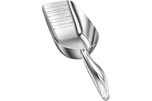 Aosnare 304 Stainless Steel Cat-Dog Food-Scoop measuring 1-cup, Pet Food Scoop with Measuring Lines For Dog and Cat