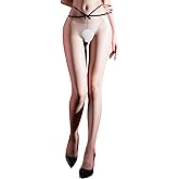 QYDZXYANY Women's Shiny Pantyhose Sheer Ultra Thin Tights High Waist Cross-Belt Ultra Silky Nylons Pantyhose