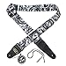 Kmise MI0288 Adjustable Soft Leather Thick Strap for Electric Acoustic Guitar Bass, Black