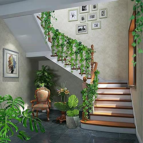 12Pcs 84Feet Artificial Ivy, Hanging Silk Fake Vines, Green Artificial