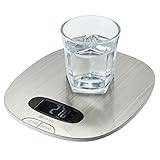 Kitchen Scale, DIGOO 11lb/5kg Digital Stainless Steel Multifunction Food Scale, Touch Control, Multi Measurement Units - grs, lbs, oz, ml, Ultra Lightweight, Slim Design, Silver (Batteries Included)