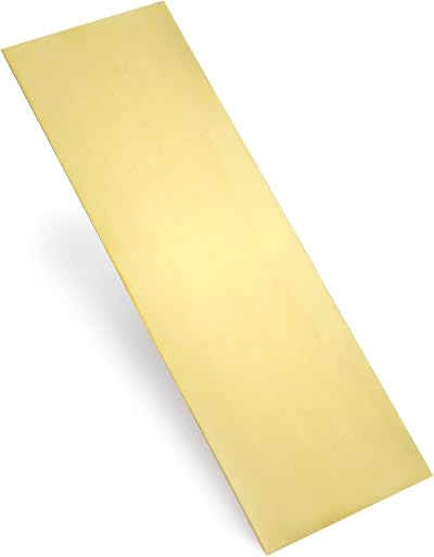 QWORK H62 Brass Sheet 0.5mm 4 x 12 inches Corrosion Resistant
