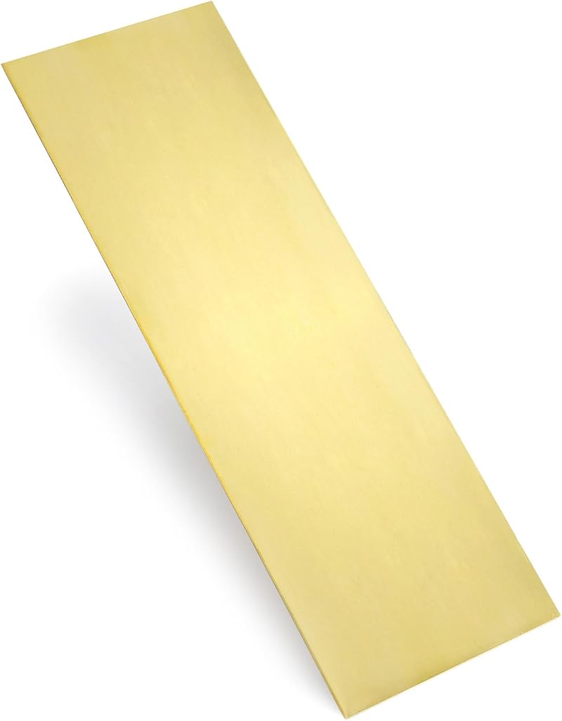 QWORK H62 Brass Sheet 0.5mm 4 x 12 inches Corrosion Resistant