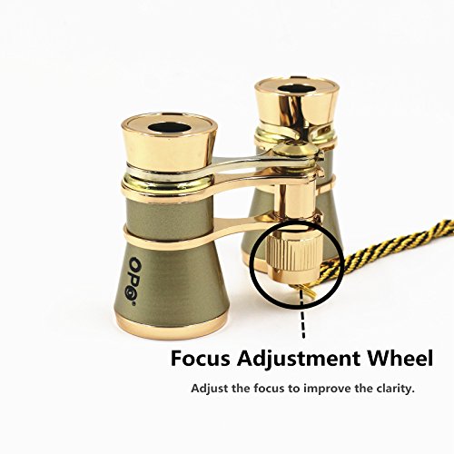 Opera Glasses Compact Binoculars for Theater Horse Racing Classical Lady Gift 3X25 with Gold Chain