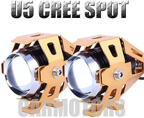 2PCS 125W Motorcycle CREE U5 LED Driving Fog Head Spot Light Lamp Headlight