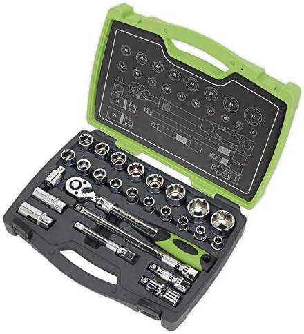 Sealey Ak7961 Socket Set 26Pc 1/2In Sq Drive 6Pt Walldrive Metric, Silver, 1/2" - Image 3
