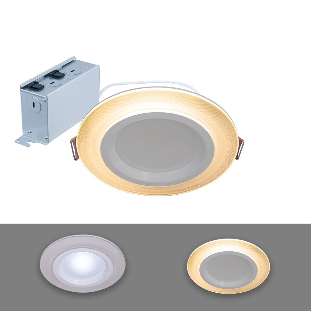 Photo 1 of HALO RL Night Light 6 inch Recessed LED Canless Downlight, 1000 Lumens, Selectable 2700K, 3000K, 3500K, 4000K, 5000K CCT with Dim to Warm