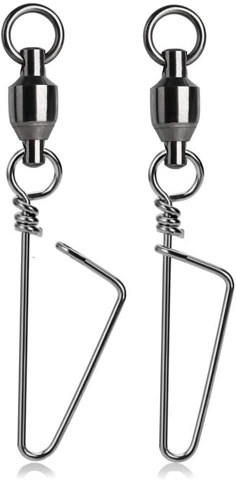 Mingyang Stainless Safety Fishing Snap Swivels Saltwater Ball Bearing Fishing Swivels High Strength Freshwater Barrel Swivels for Sea Lake River Fishing Tackle