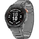 Synsing No Tool Needed 26mm Titanium Metal WatchBand for Tactix 8 51mm/Instinct 3 50mm/Fenix 8 51mm/7X Pro/6X Pro, 22mm Metal Quick Fit Compatible for Tactix 8 47mm/Fenix 8 47mm/7/6 Pro/Forerunner 965