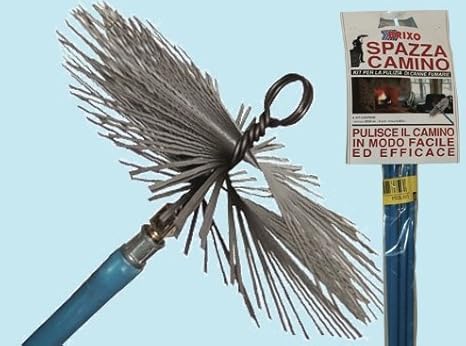 Camino Pulisci Spazzacamino Spazza Pulizia Canna Fumaria Kit Mt 8,60 Scovolo 250