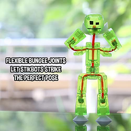 Zing Stikbots, Set of 4 Clear Stikbot Poseable Action Figures and
