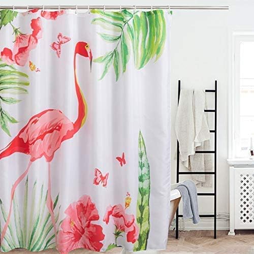 Swabs® Waterproof Polyester Bath Shower Bathroom Curtain with 12 Hooks (180 Width x 180 Height cm)