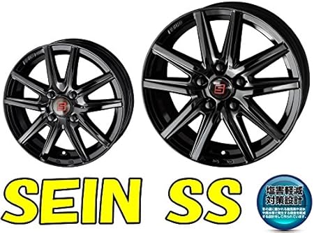 Amazon ラジアルタイヤ付 4本セット Sein Ss Black Edition ザイン エスエス ブラック エディション Bk 12インチ Dunlop Dv 01 145r12 6pr 軽自動車用 軽トラック 軽バン 車検対応品 Jwl T 鋳造 ワンピース タイヤ ホイールセット