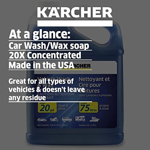 Karcher Pressure Washer Car Wash & Wax Cleaning Soap Concentrate 1