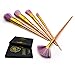 FONY Unicorn Makeup Brushes 5 Pcs Professional Unicorn Makeup Brush Set, Muliticolor Premium Silky Soft Synthetic Bristles with Golden Alicorn Handle Cosmetics Brush Kit (5,Golden)
