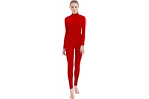 SUPRNOWA Full Body Unitard Turtleneck Spandex Footed/Footless Long Sleeve Unisex