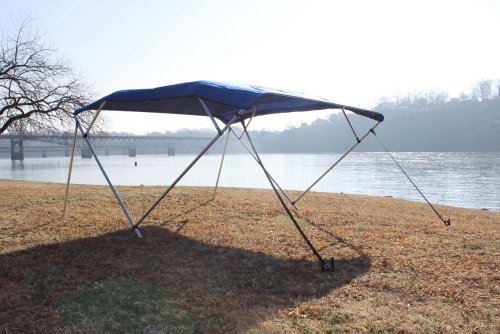 image for New Royal Blue Vortex Pontoon / Deck Boat 4 Bow Bimini Top 8' Long, 91