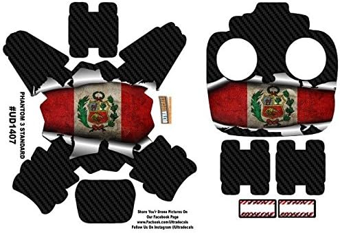 Ultradecal Peru Flag DJI Phantom 3 Standard Decal Skin Wrap Sticker / Peruvian Flag