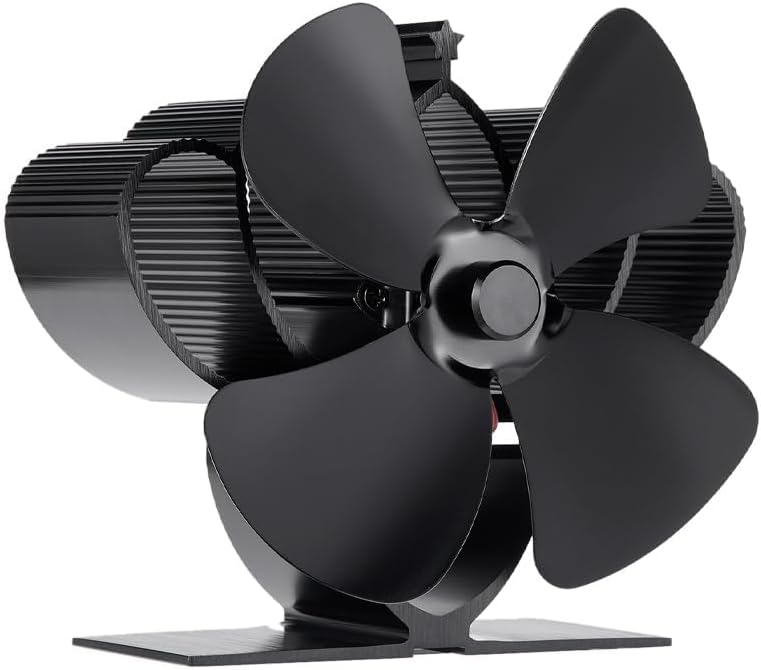 COMBIUBIU 4 Blade Mini Woodburner Stove Fan Silent Heat Powered