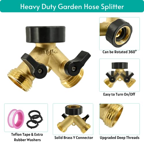 UEHICT Garden Hose Splitter 2 Way Heavy Duty Water Hose Splitter