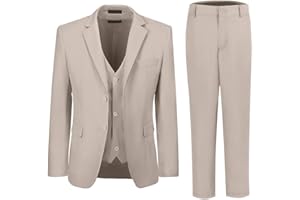 TIEFONY Boys Suits 3 Piece Slim Fit Suit Set Dresswear Ring Bearer Outfit for Boy